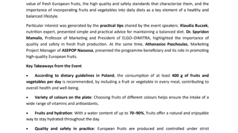 Press Release: European Fruits